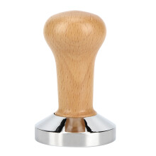 Prensador ergonómico con mango de madera, prensador de café fácil de limpiar con base de acero inoxidable, diseño de mango único con parte