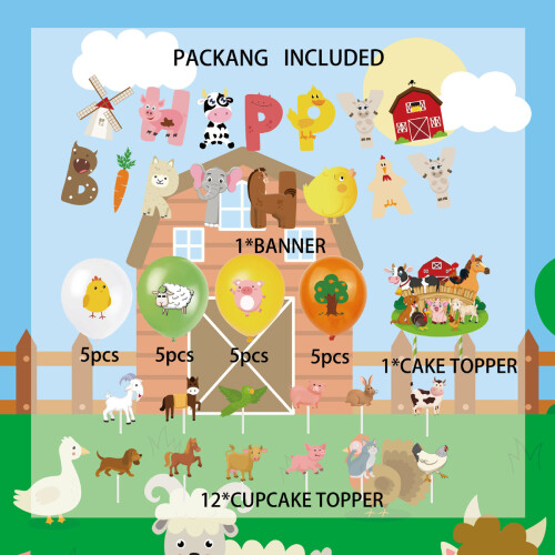 Farmyard Fantasy, Είδη Πάρτι Ευρείας Εφαρμογής, Ρουστίκ Αγροτικές Διακοσμητικές Πένες 1