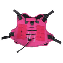 Outdoor Dog Harness Tactically Chest Vest with-Rose red M