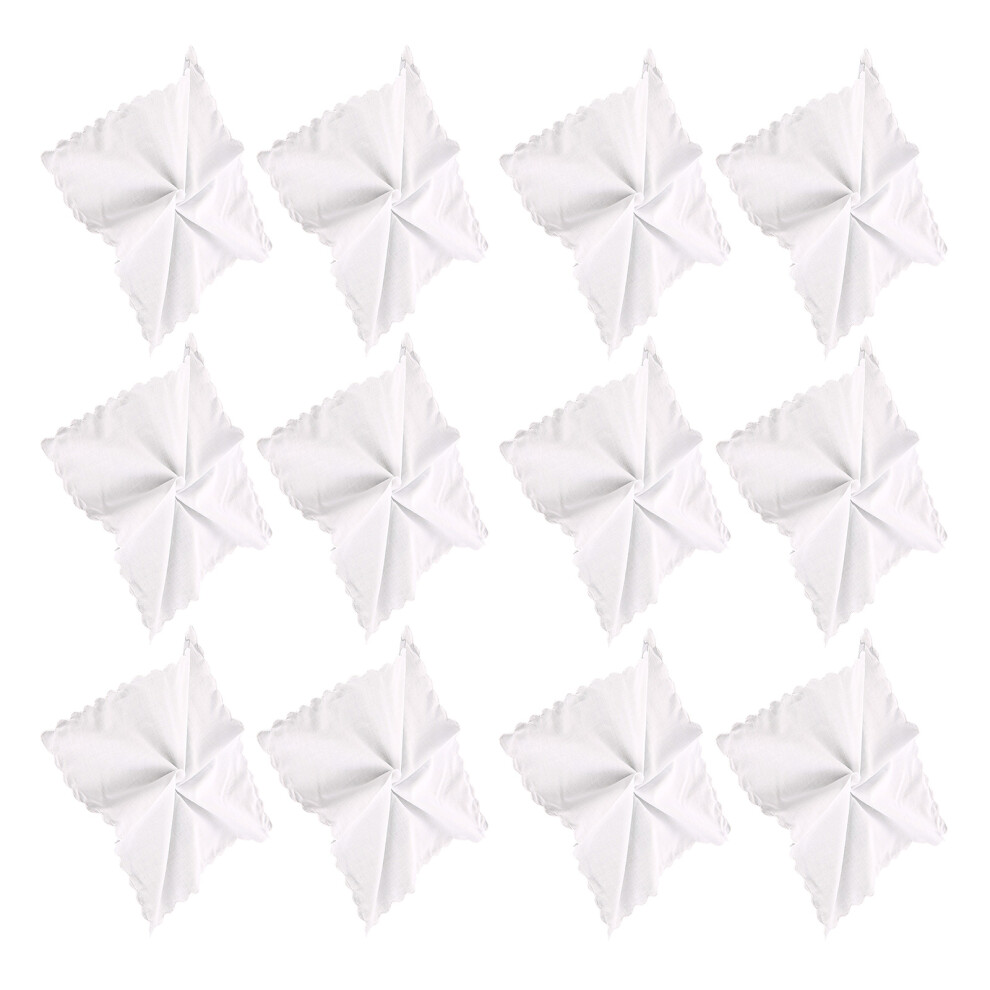 12Pieces Cotton Handkerchief Embroidered Moon Border Quick