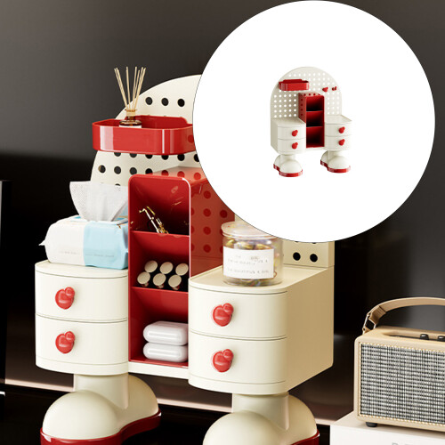 Multi Layer Plastic Drawer Organizer For Home-Coffee color 2