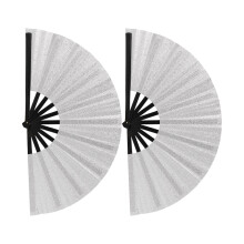 Ventilateur pliable étincelant KungFu pour événements-Argent