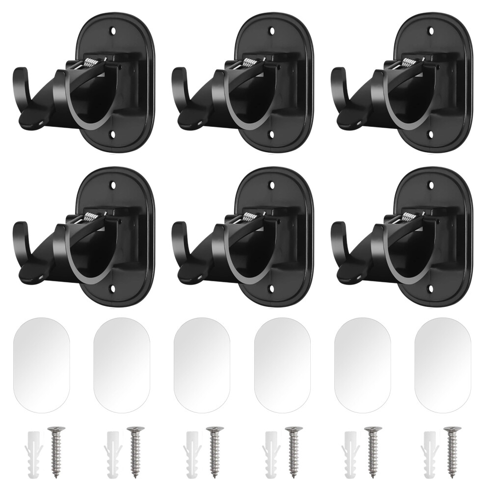 6 Pack Modern Adhesive Hooks For Curtains Rod Without-Black-image-OPC-PN8VPMH-NEW