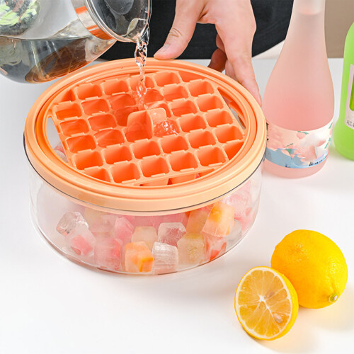 Safe and High Quality Ice Maker, Large Capacity Double Layer Tray for Ice Cubes, Easy Release with Flexible Material, Multifunctional Snack Container 2