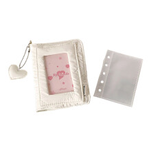 3 Zoll kleines Fotoalbum, abnehmbare Seite, 5 Ringe,-Weiß