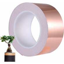 Geleidende koperfolietape, 2 rollen enkelzijdige tape van 20 mm x 2 mm, elektrisch geleidende tape voor betrouwbare EMI-afscherming en bescherming