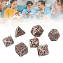 7pcs Zinc Alloy Polyhedral Dice Set for RPG, Portable Holiday Fun