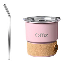 La tasse à café isolée en acier inoxydable 304 comprend un-Rose