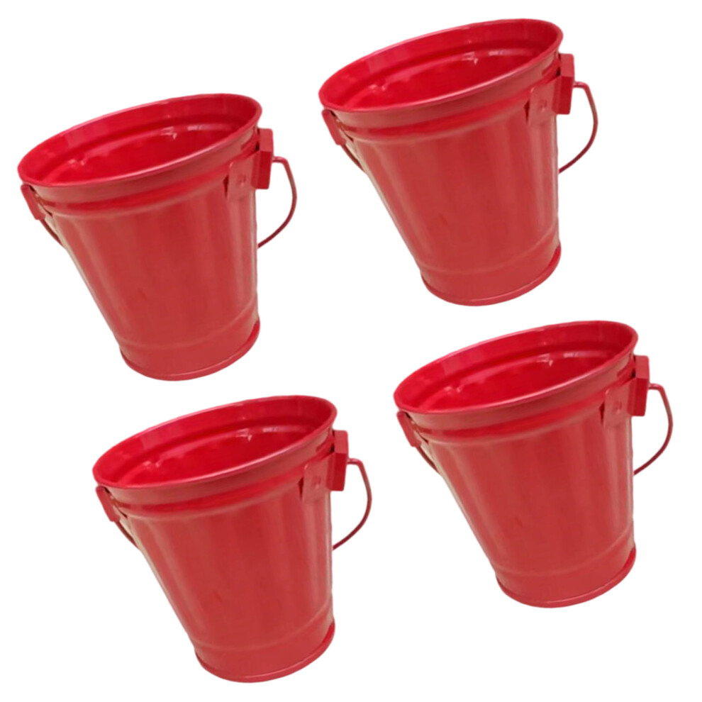Colorful Pack Of 4 Bucket Garden Pails Containers Suitable-Red 7627000375179