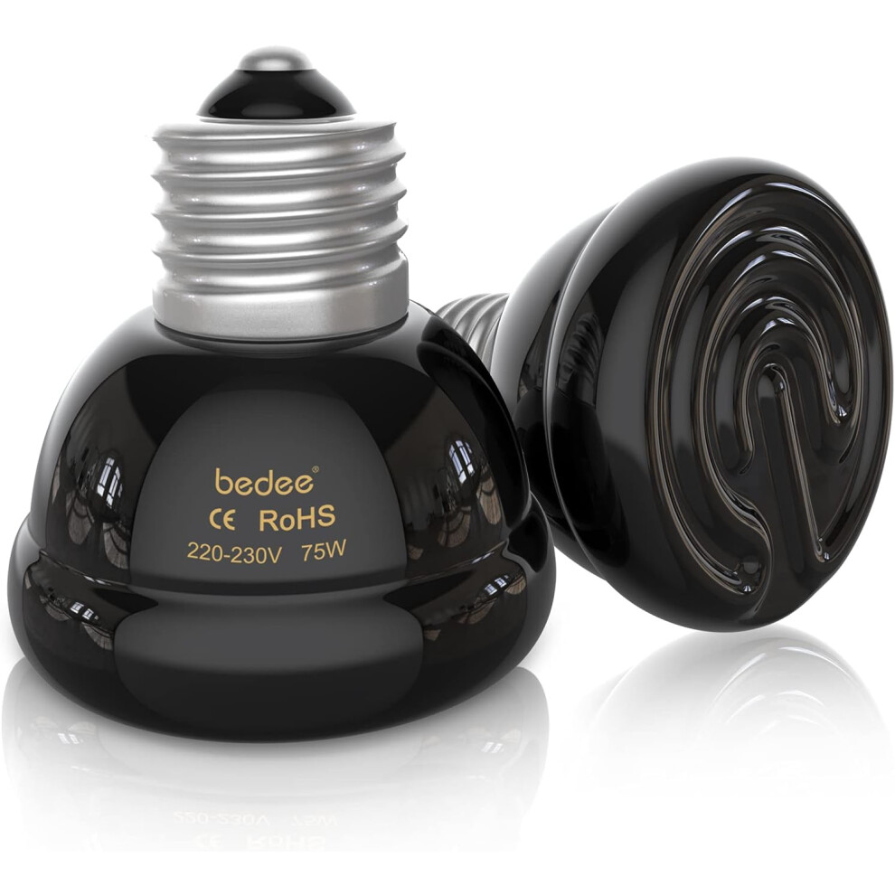 Incubating Chicken, Long Lifespan Ceramic Heat Emitter for Amphibians, Reptiles, Chicks, Snakes, Turtles (2-Pack)-image-OPC-PN8VV9D-NEW