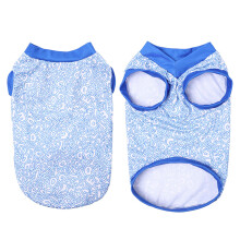 V Neck Dog Cooling Vest Breathable Fabric Summer Outdoor-Blue S