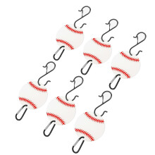 6PCS Metal Fence Hooks With DIY Baseball Plates for-White