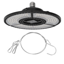 Luminária LED High Bay para Oficina/Garagem, Estilo OVNI, com Placa de Lâmpada Ajustável, Material ABS Durável, Iluminação de Espectro Total