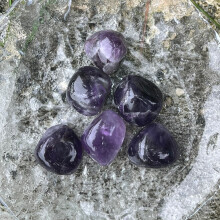 Cristais para Equilíbrio dos Chakras, Pedras de Ametista para Meditação, Gemas Roladas e Polidas, Cristais Naturais para Terapia Energética e