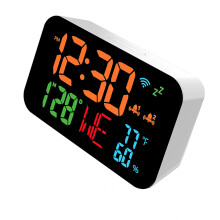 Digital Calendar Clock With Ambients Light-White shell orange l