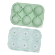 Easy Releases Silicone Ice Cubes Mould 6 Cavity Round-Green