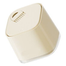 Elegant Desktop Trash Container Easy Press Mechanism Cream Tone