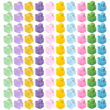 100 STKS Glows In Dark Mini Eend Ornamenten Nacht Gloeiende
