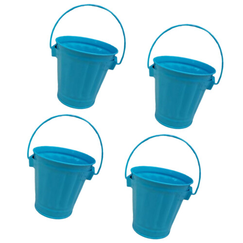4 Pack Mini Decorative Pails For Candy Storage Classroom-Blue