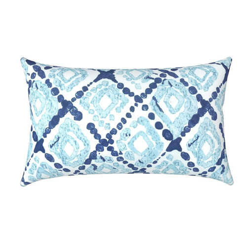 Elastieken Band Decoratief-Blauw en wit geometrisch