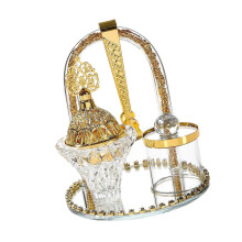 Glass Metal Arabic Styles Incenses Burners Set with Tray Tongs
