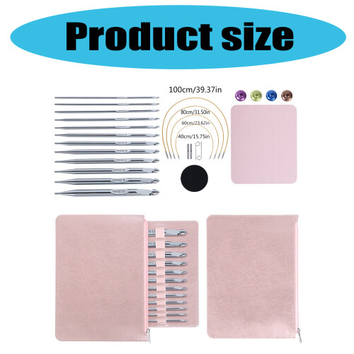12Pcs Tunisian Afghan Knitting Hook Needle 3.0-10mm 2