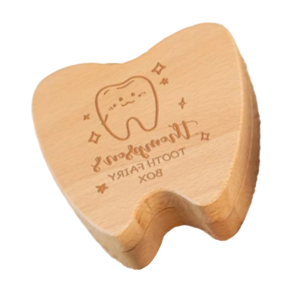 Artistic Wooden Milk Tooth Storage Case Safeguards Childhood-D