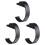 3PCs Desk Mount Handbag Hooks Rustproof Aluminum Alloy-Black 1