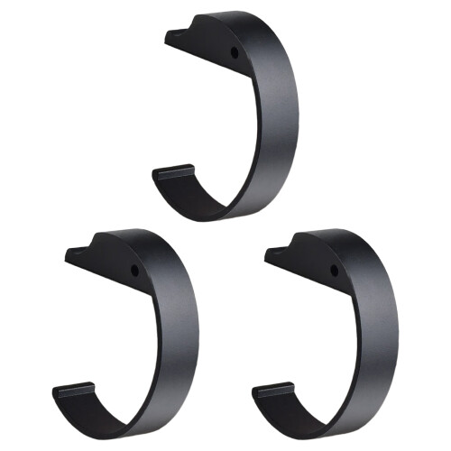 3PCs Desk Mount Handbag Hooks Rustproof Aluminum Alloy-Black