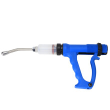 Dosiergerät für Nutztiere, Edelstahl-Drench-Instrument mit hochwertigem Kunststoffgriff, ergonomisch geformt für hohen Komfort, Metall-Fütterung
