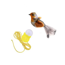 Felines Chirping Bird Hanging Type Teaser Cats-Gray Bailuo