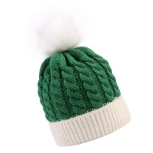 Toddler Holiday Knit Hat Classical Color Matching-White Green