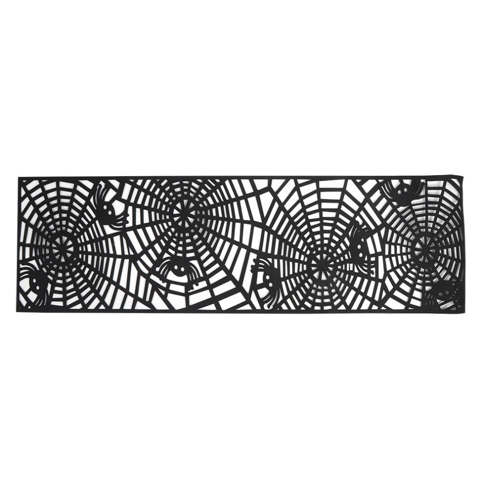 Unique Spiderweb Design Table Runner, Decorative Beads Enhance Your Spooky Home Decoration, Black Lace Fabric Adds Elegance To Heat Resistant Table Ru-image-OPC-PN8WMT9-NEW