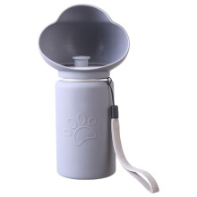Portable Dog Water Bottle, Foldable, LeakProof Dispenser With Lanyard, Gray B, For Hiking Camping Park Road Trips