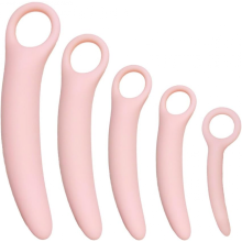 Conjunto de 5 dilatadores de silicone para o assoalho pélvico, massageador tipo varinha para fortalecimento do assoalho pélvico.