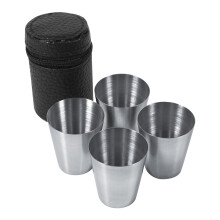 Shotkoppar i rostfritt stål för utomhussport, dryckeskärl av högsta kvalitet, bärbar design, okrossbar metall, perfekt för resor och camping