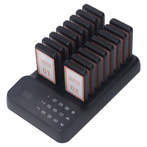 Social Distancing Wireless Calling System For Queue Management With Multi Mode Alert Buzzer Signal Vibration And Flashing Notifications Digital Contro 1