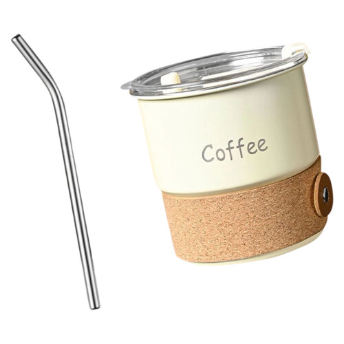 Stainless Steels Coffee Cup 420ml Capacity Dishwasher-Beige 1
