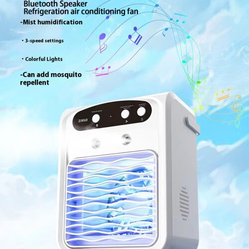 (blue) ABS Portable Air Cooler With Bluetooth Connectivity And LED Lights 2