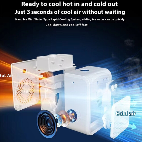 (blue) ABS Portable Air Cooler With Bluetooth Connectivity And LED Lights 1