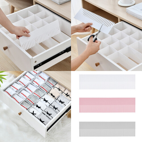 5Pcs Partition Board Adjustable Drawer Separator-grey High end 2