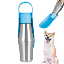 Dog Water Bottles 750ml Stainless Steel Dispenser LeakProof Portable For Travel Camping Hiking Light Blue