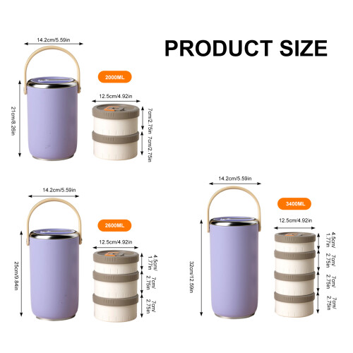 Stainless Steel Insulated Stackable Bentos Box Vacuum-2 2
