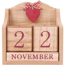 Calendario perpetuo in legno riutilizzabile e resistente, ideale per decorare casa e ufficio, facile da usare e girare, accessorio da ufficio