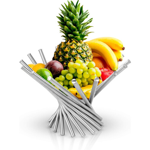 Creative Design Fruit Basket, Non-Toxic Rust-Proof Material for Longevity, Air Circulation for Fresh Produce Storage (Foldable for Easy Storage) 2