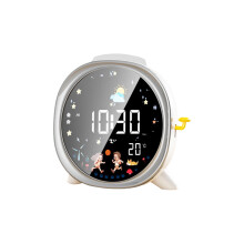 LCD Digital Alarm Clock With Night Light Intelligent-Silver