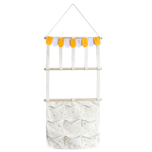 Space Saving Hair Accessories Holder With Wall Hook For-Yellow