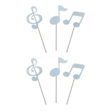Recyclable Paper Music Symbol Cake Insert for Theme-Silver