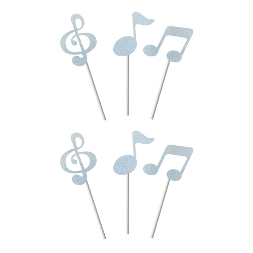 Recyclable Paper Music Symbol Cake Insert for Theme-Silver