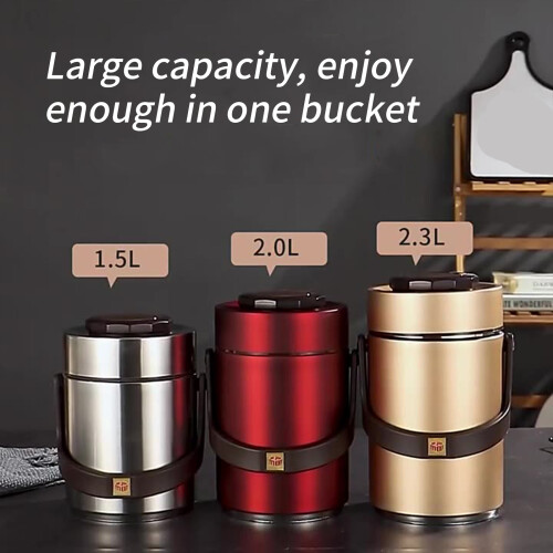 3 Layer Nonrust Steel Insulated Food Container Capacity-2000ml 1